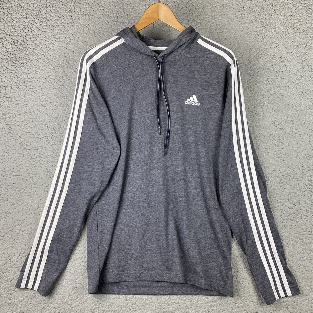 Adidas Primegreen Aeroready Mens Hoodie Size Small Gray Lightweight Pullover NWT
